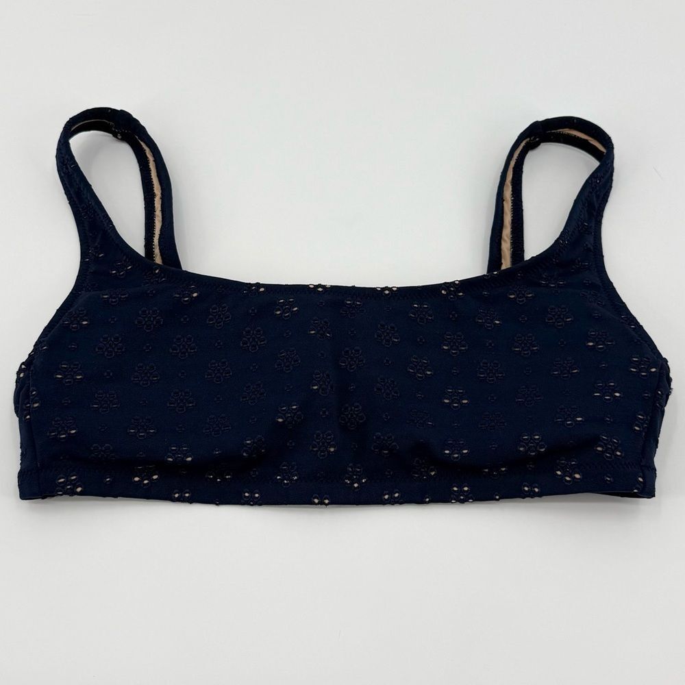 J.Crew Eyelet Scoop Bikini Top in Navy | Small - Picture 9 of 10